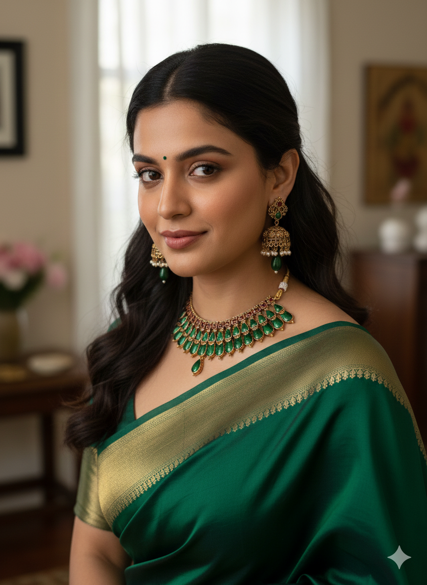 greenn Maroon necklace Image 3